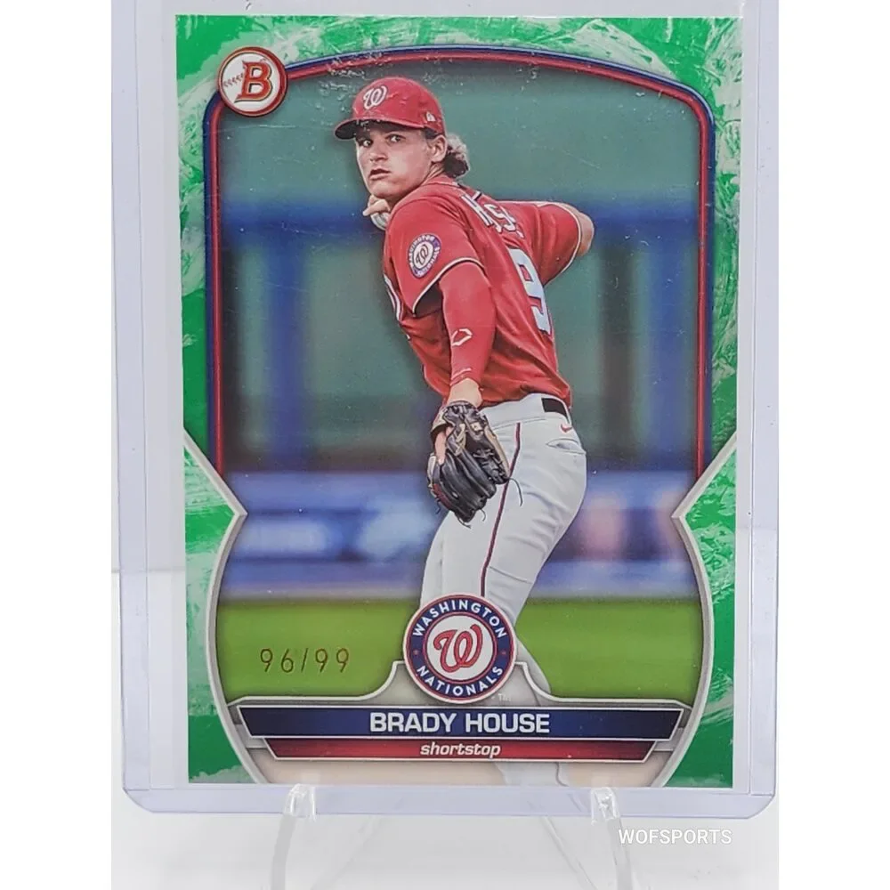 2023 Bowman Prospects Green /99 Brady House #BP-68 Washington Nationals